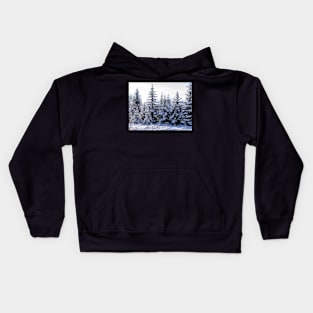 Christmas trees in the Snow Kids Hoodie